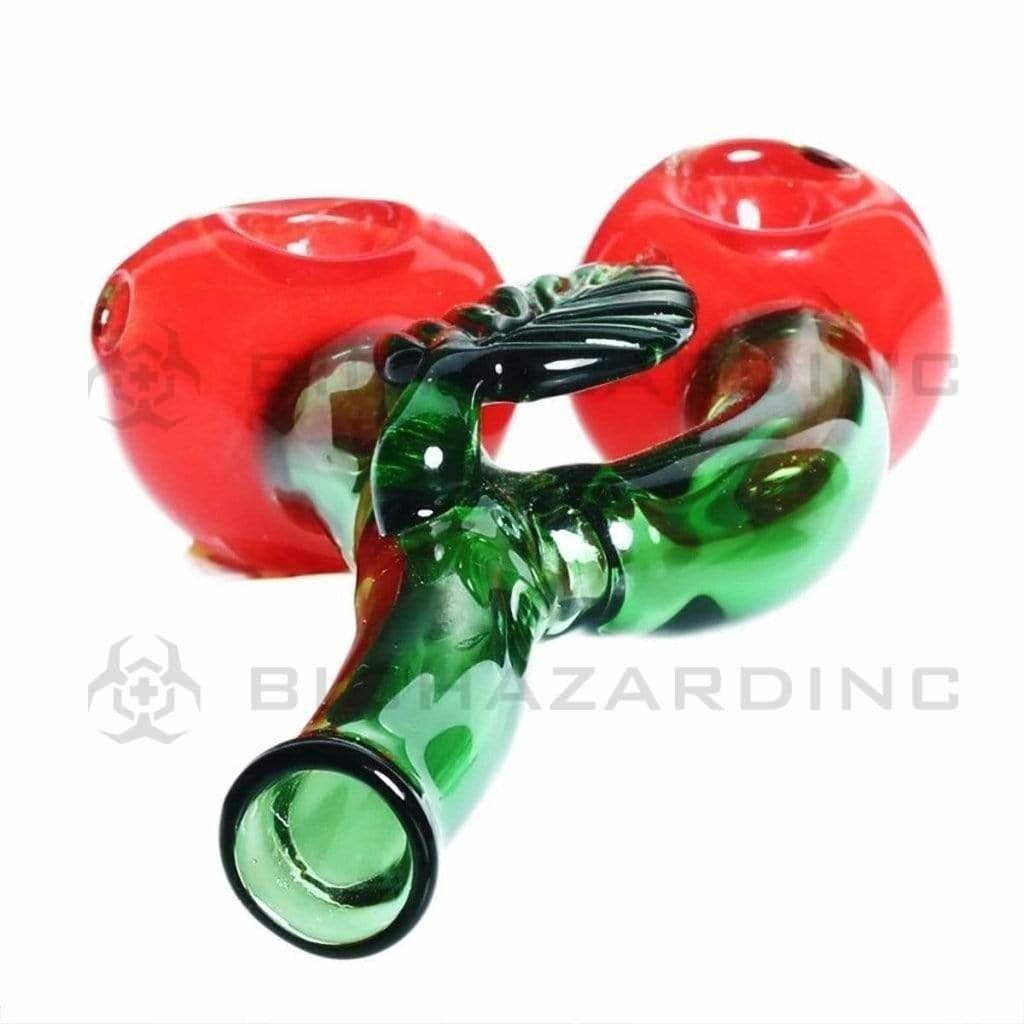 Biohazard Inc Novelty Hand Pipe 5" Double Ball Cherry Hand Pipe