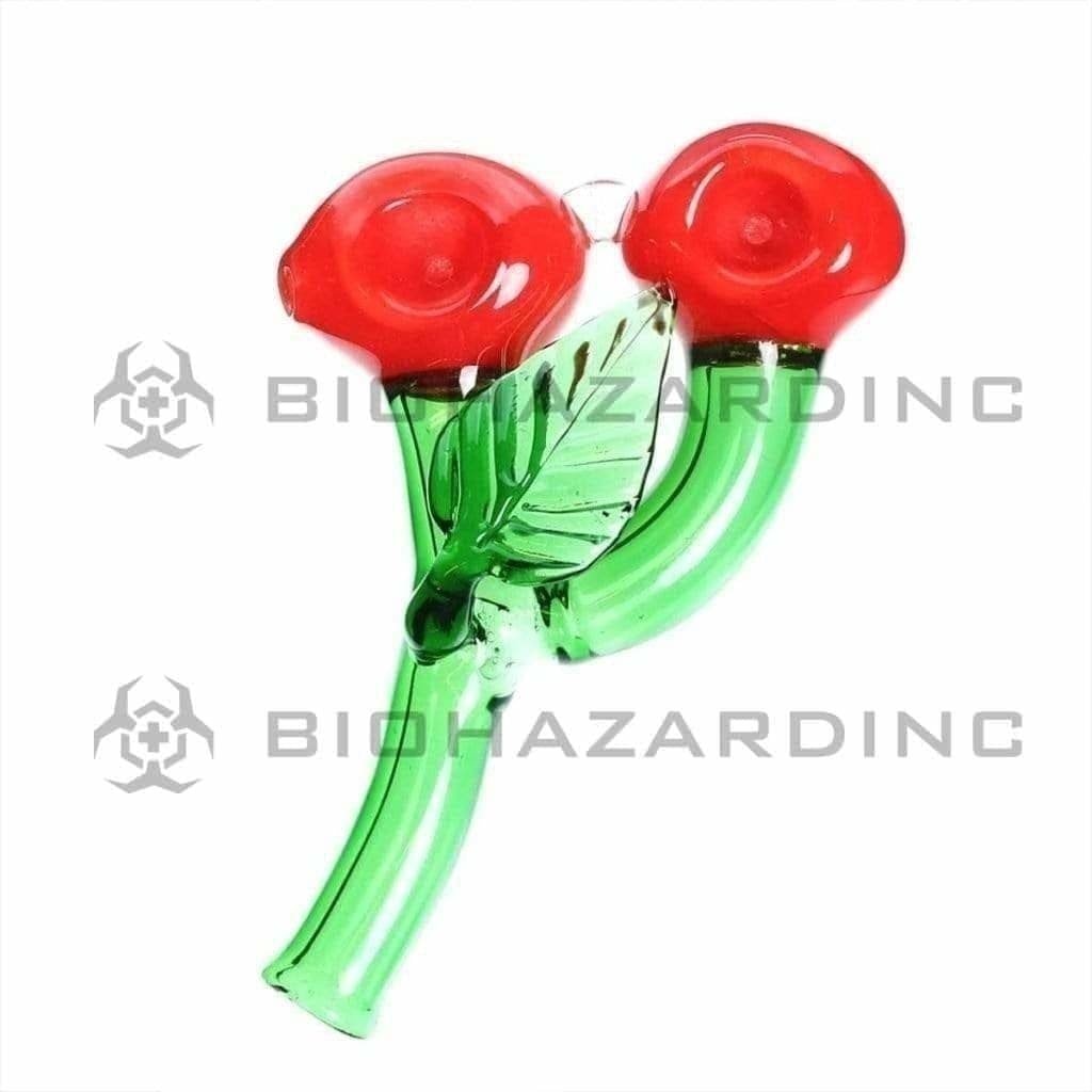 Biohazard Inc Novelty Hand Pipe 5" Double Ball Cherry Hand Pipe