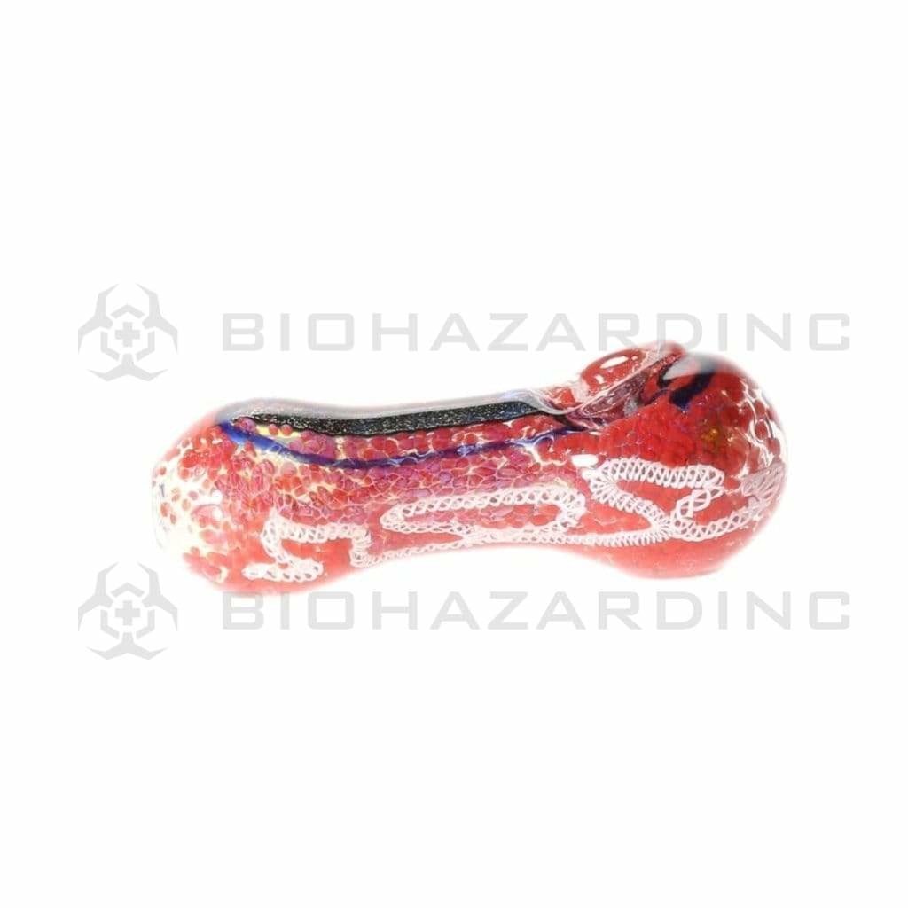 Biohazard Inc Glass Hand Pipe 5" Heavy Frit w/ Dichro Hand Pipe