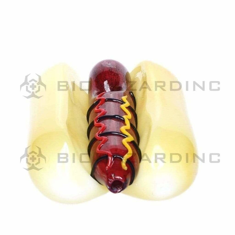 Biohazard Inc Novelty Hand Pipe 5" Hot Dog Hand Pipe