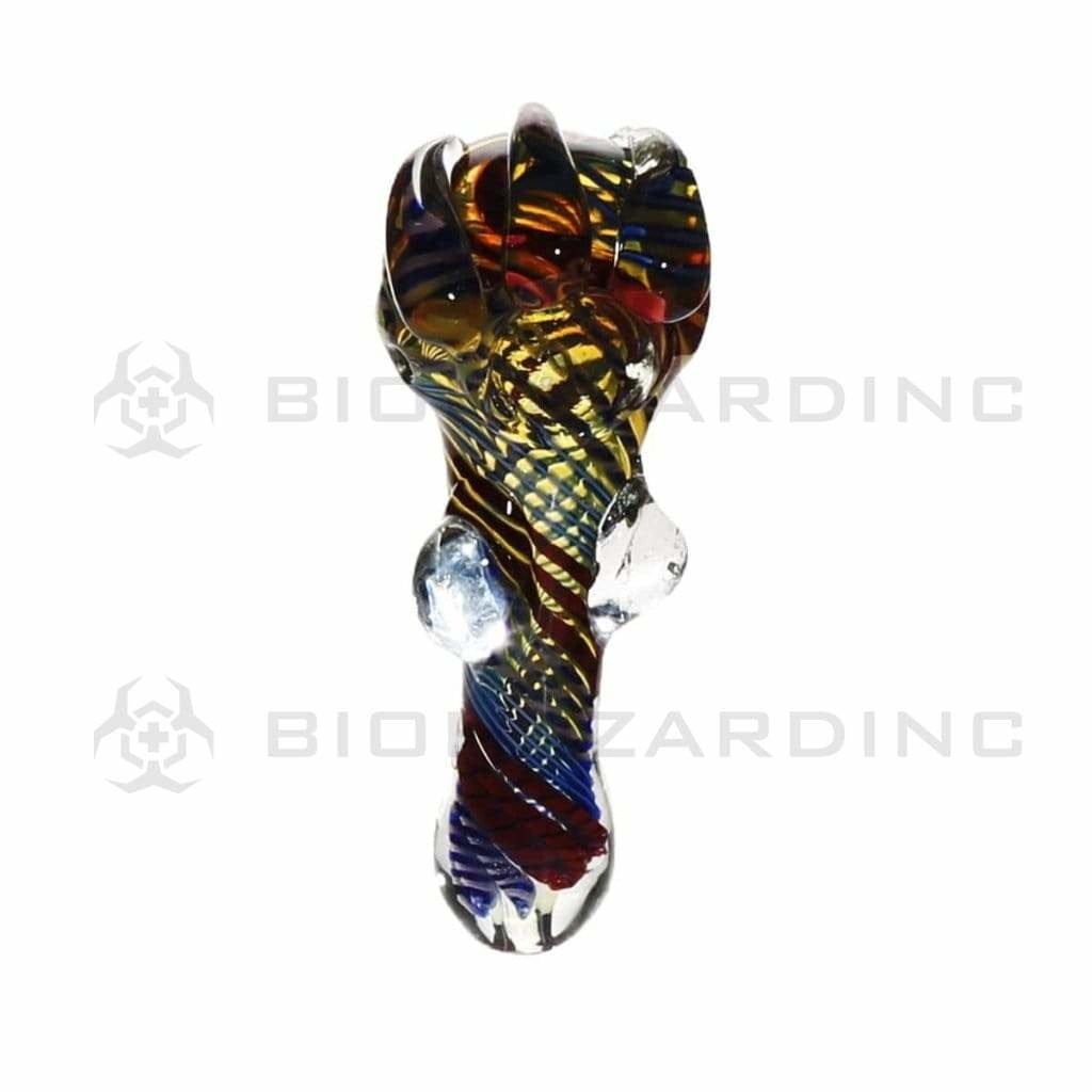Biohazard Inc Glass Hand Pipe 5" Lattacino Hand Pipe with Marbles - Assorted Colors