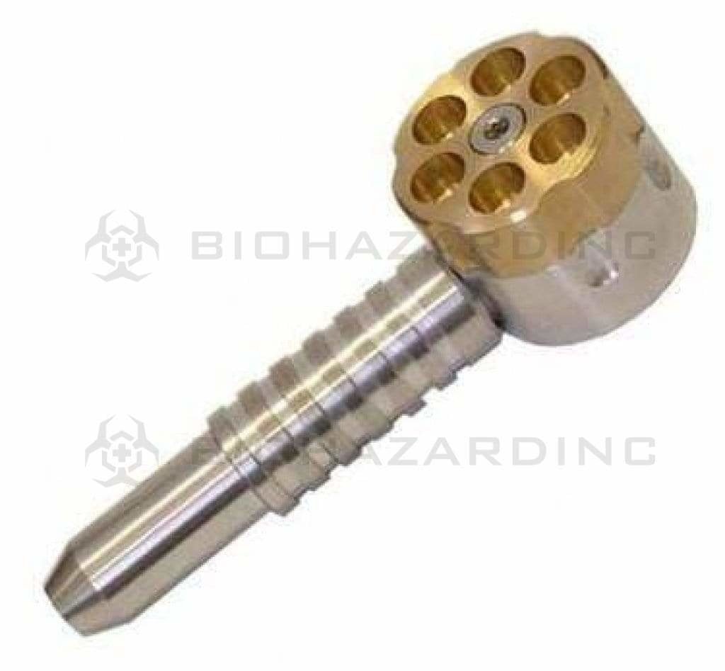 Biohazard Inc Metal Hand Pipe 5" Metal Six Shooter Pipe