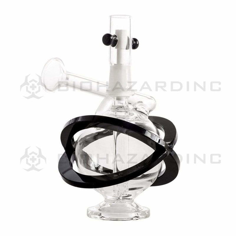 Biohazard Inc Glass Dab Rig 5" Mini Orb Dab Rig 14mm -  Clear with Black X