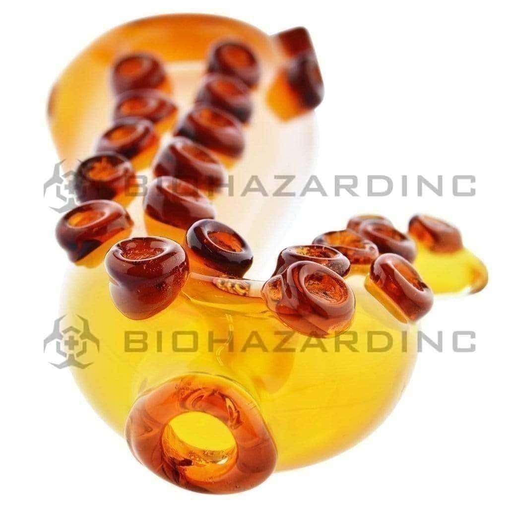 Biohazard Inc Novelty Hand Pipe 5" Octopus Tentacle Hand Pipe - Amber
