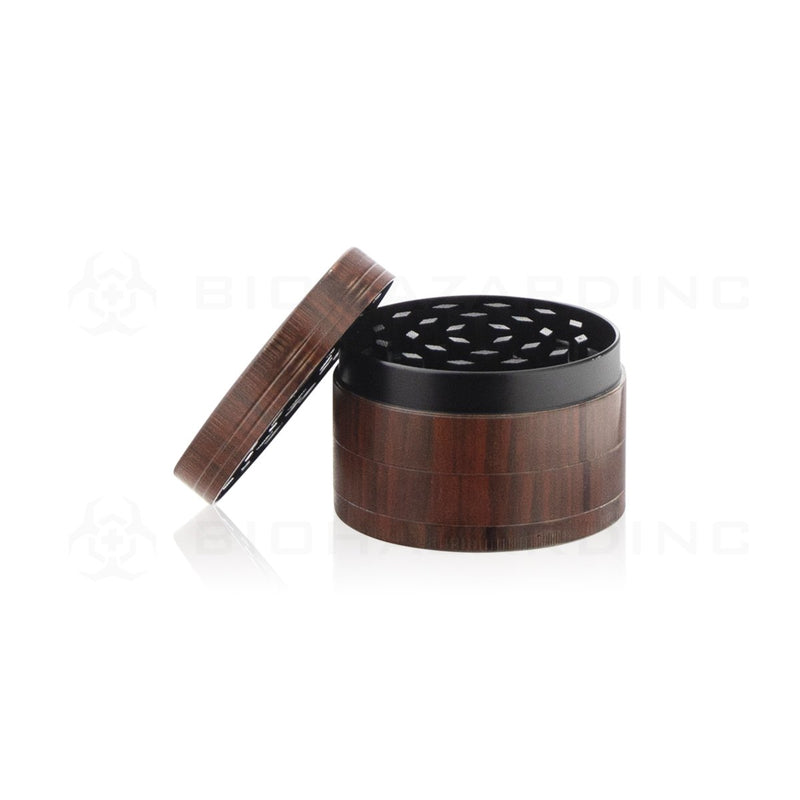 52mm X 35mm Metal Faux Wood 4 Piece Herb Grinders Display | 12 Count