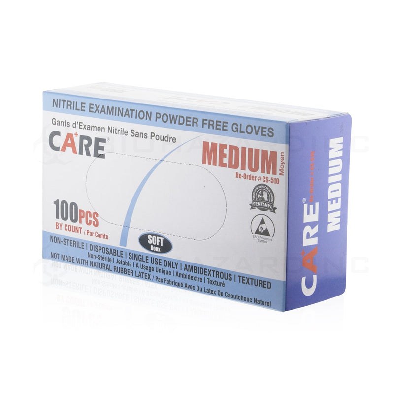 CARE | Nitrile Examination Powder Free Gloves | Medium