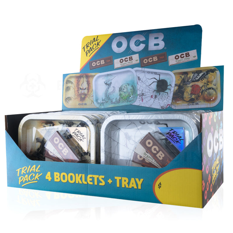 OCB® | 'Retail Display' Rolling Papers w/ Metal Rolling Tray | Classic White - 12 Count - Various Sizes