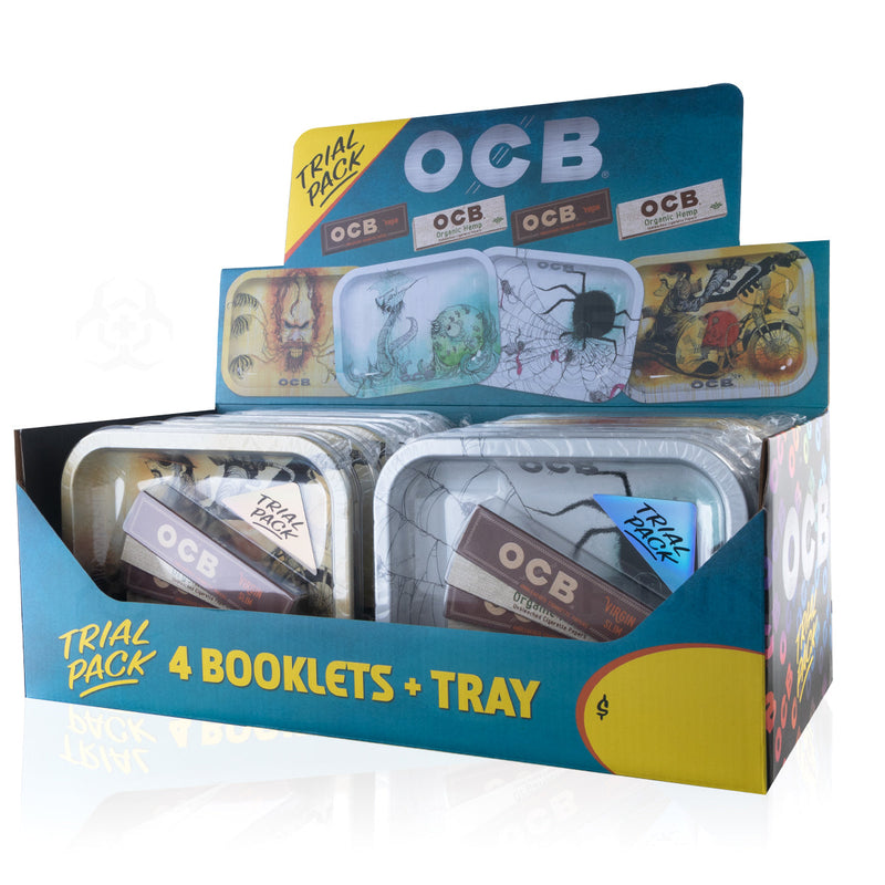 OCB® | 'Retail Display' Rolling Papers w/ Metal Rolling Tray | Classic White - 12 Count - Various Sizes