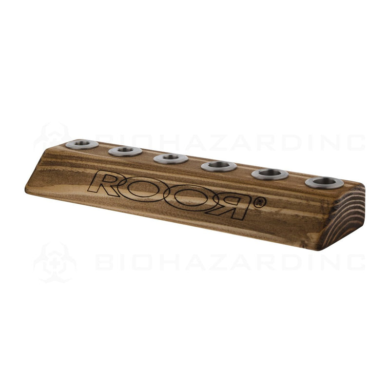 RooR® | Large 6 Hole 14mm/19mm Bowl Holder | Dark Wood