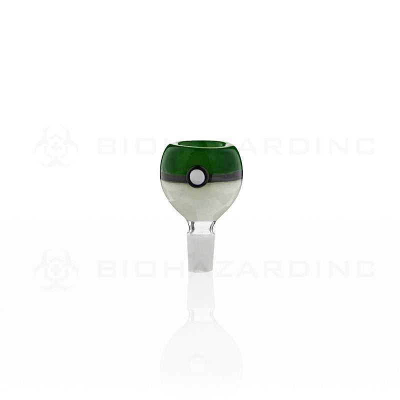 14mm Male Glass Pokeball Bowl | Green