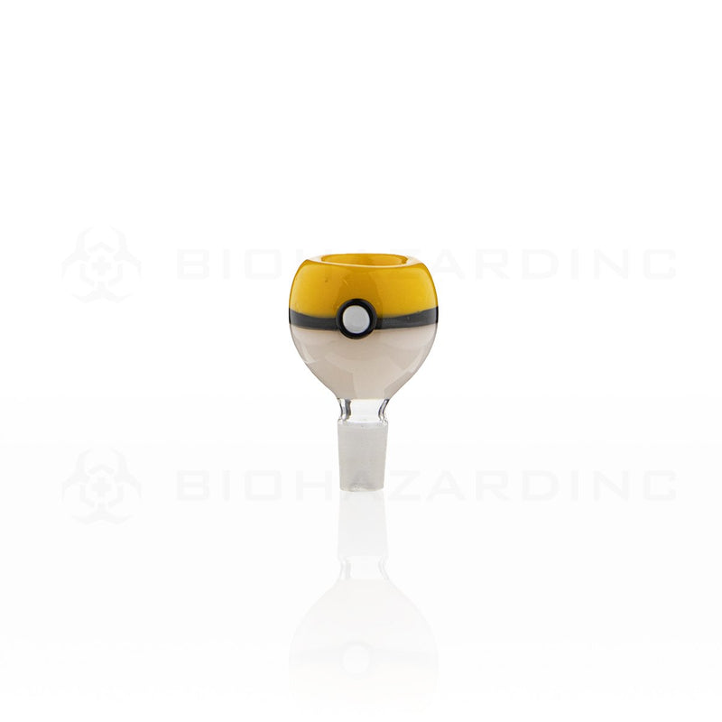 14mm Male Glass Poke Ultra Ball Bowl | Yellow