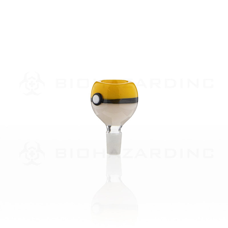 14mm Male Glass Poke Ultra Ball Bowl | Yellow