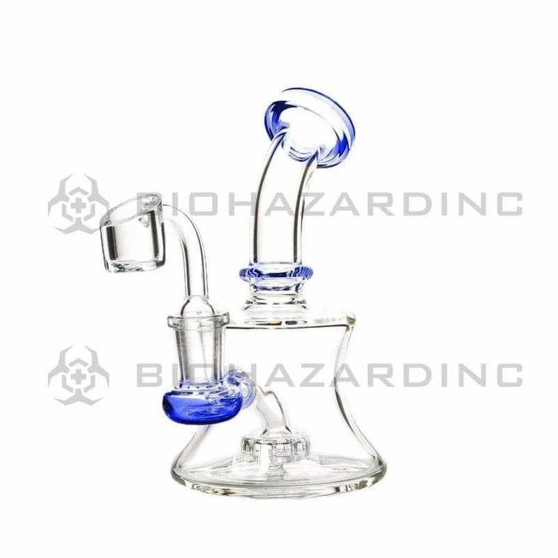 Biohazard Inc Glass Dab Rig 6" Banger Hanger w/ Banger - Blue