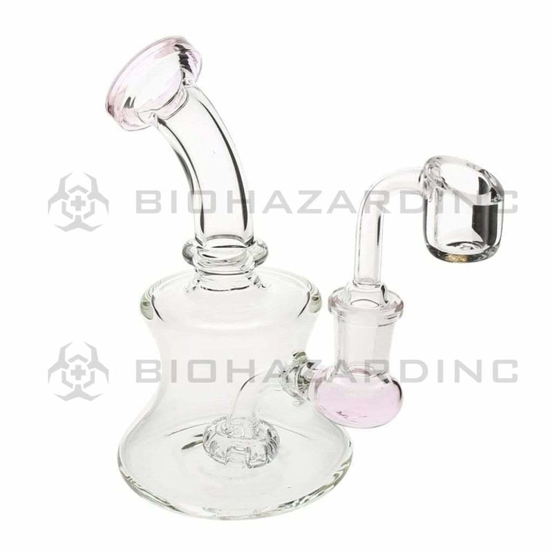 Biohazard Inc Glass Dab Rig 6" Banger Hanger w/ Banger - Pink