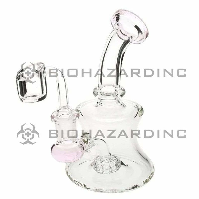 Biohazard Inc Glass Dab Rig 6" Banger Hanger w/ Banger - Pink