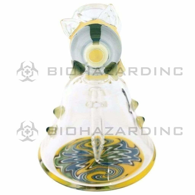 Biohazard Inc Glass Dab Rig 6" Bee Water Pipe Wig Wag Base Design Bowl + Banger