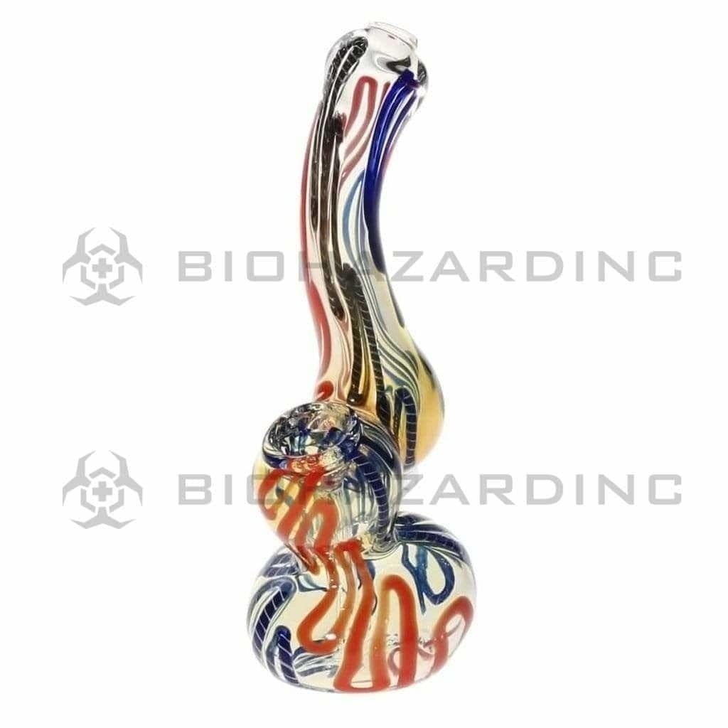 Biohazard Inc Glass Bubbler 6" Diffused Standing Sherlock - Assorted Frit