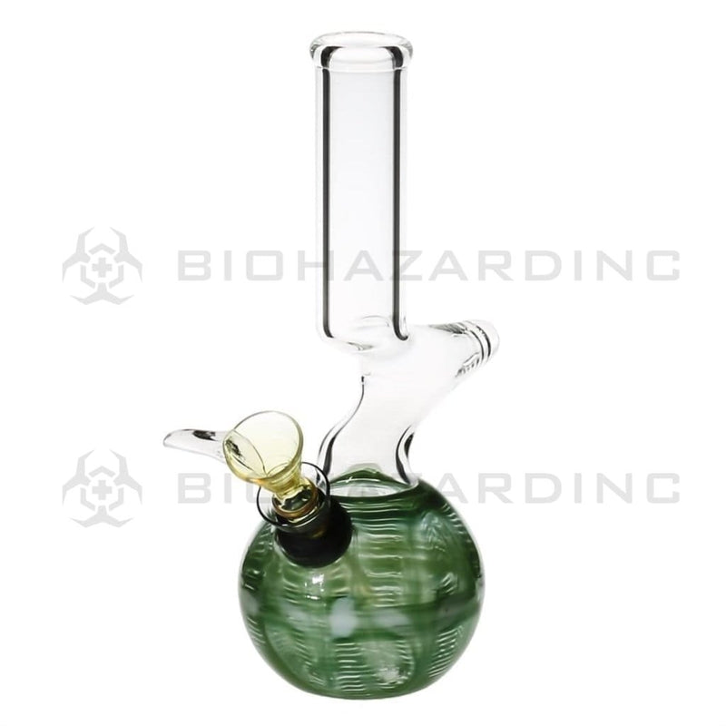 Biohazard Inc Glass Bong 6" Elbow Water Pipe w/ Slide - Green Rake