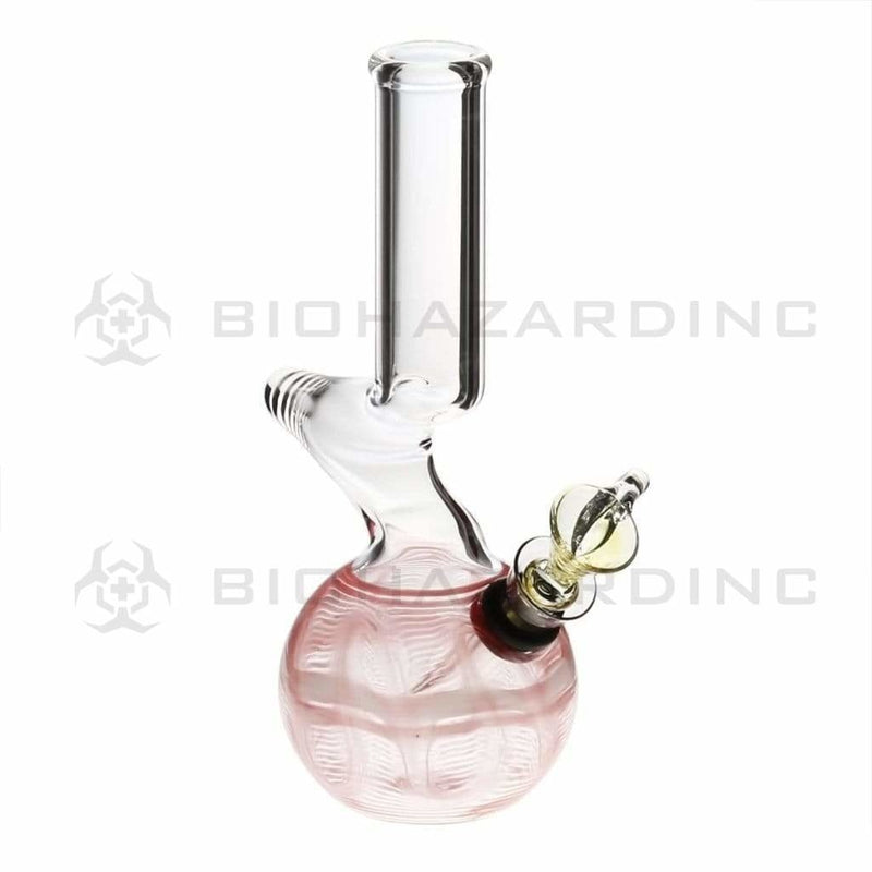 Biohazard Inc Glass Bong 6" Elbow Water Pipe w/ Slide - Red Rake