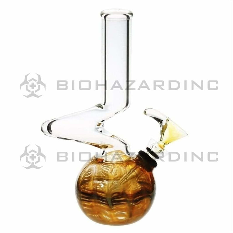 Biohazard Inc Glass Bong 6" Elbow Water Pipe w/ Slide - Yellow Rake