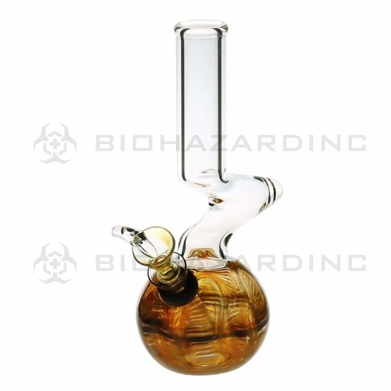 Biohazard Inc Glass Bong 6" Elbow Water Pipe w/ Slide - Yellow Rake