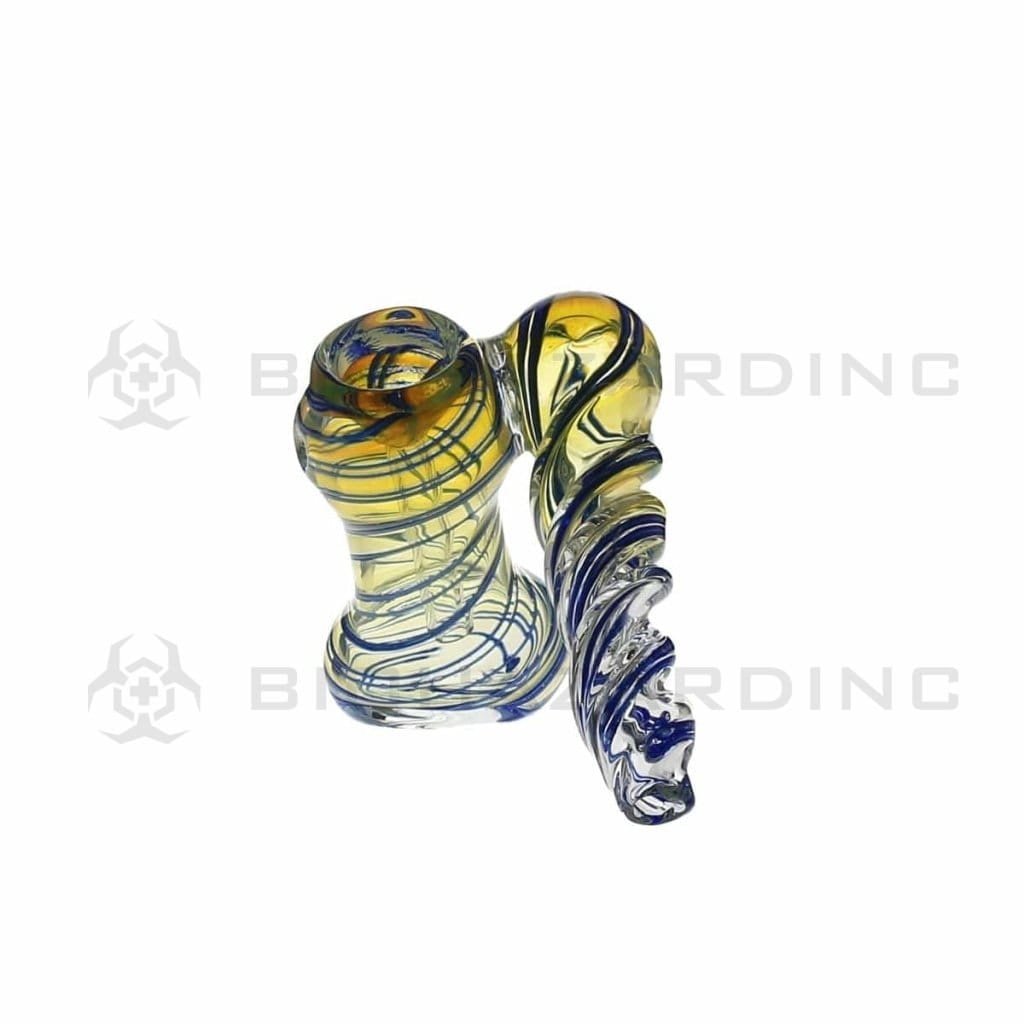 Biohazard Inc Glass Bubbler 6" Hammer Twisted Spiral Bubbler - Assorted Colors