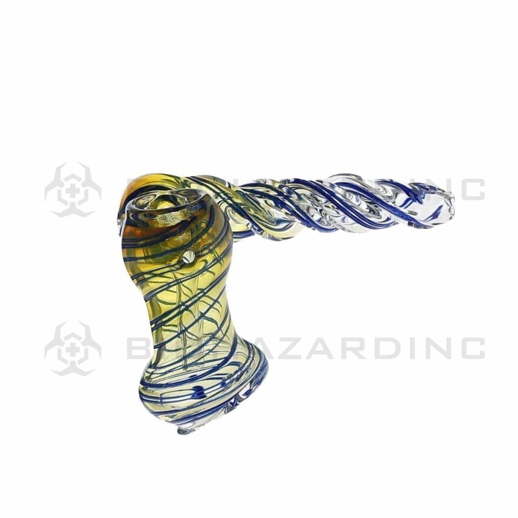Biohazard Inc Glass Bubbler 6" Hammer Twisted Spiral Bubbler - Assorted Colors