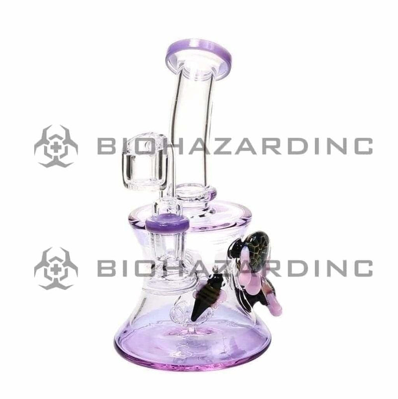 Biohazard Inc Glass Dab Rig 6" Honey Bee Banger Hanger w/ Banger - Wisteria