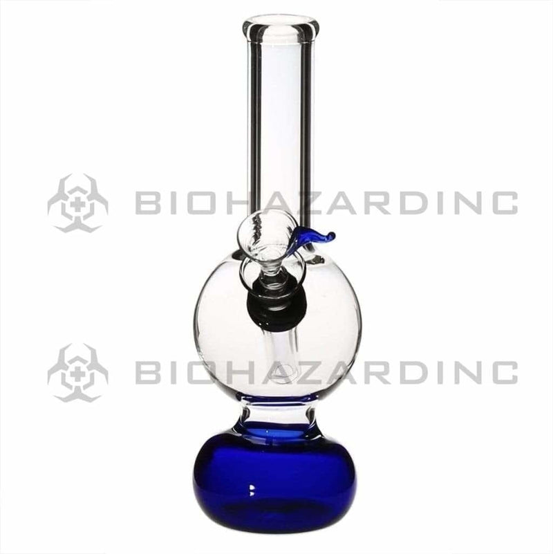 Biohazard Inc Glass Bong 6" Mini Water Pipe w/ Slide - Blue