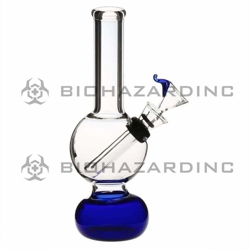 Biohazard Inc Glass Bong 6" Mini Water Pipe w/ Slide - Blue