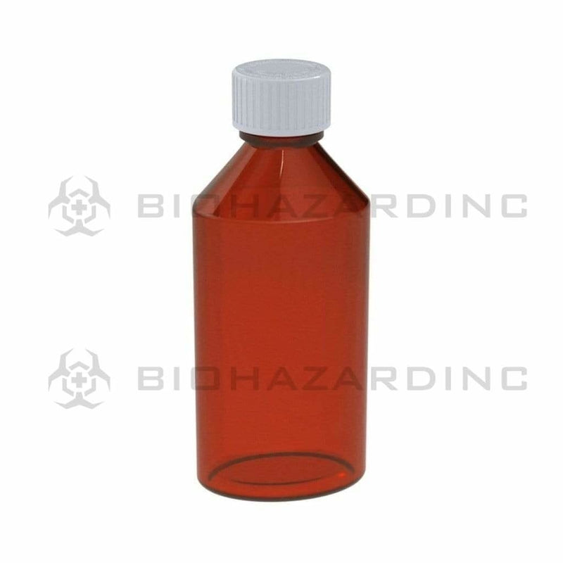 Biohazard Inc Oval Bottles 6 oz Amber Oval Bottles- 100 Count