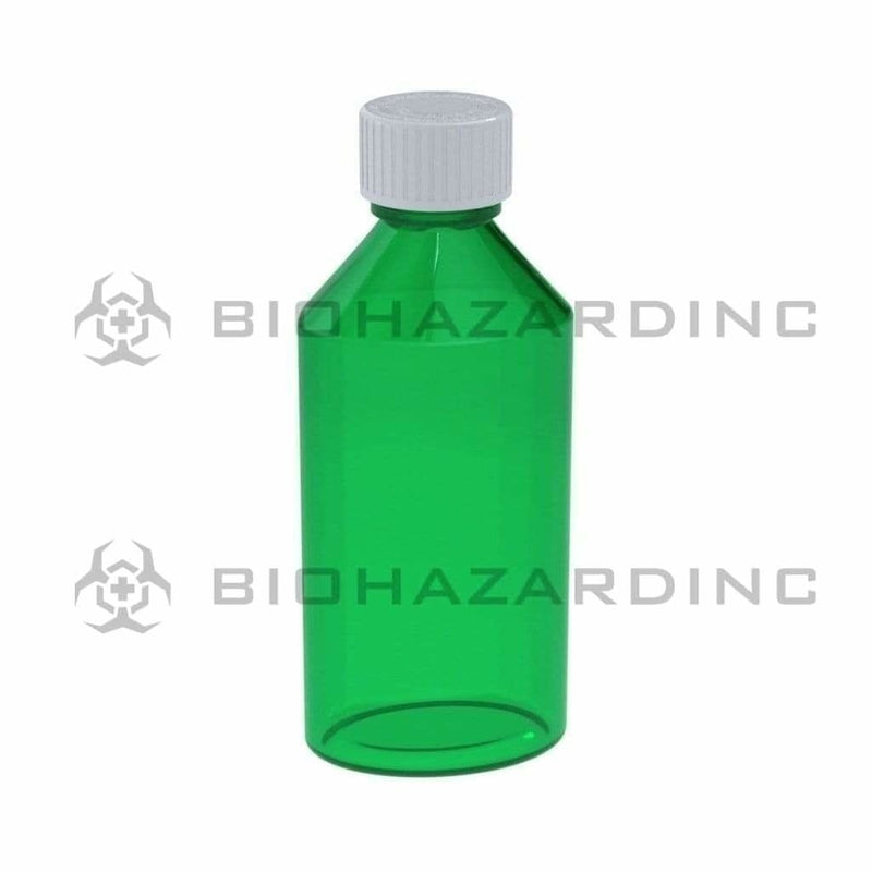 Biohazard Inc Oval Bottles 6 oz Green Oval Bottles - 100 Count