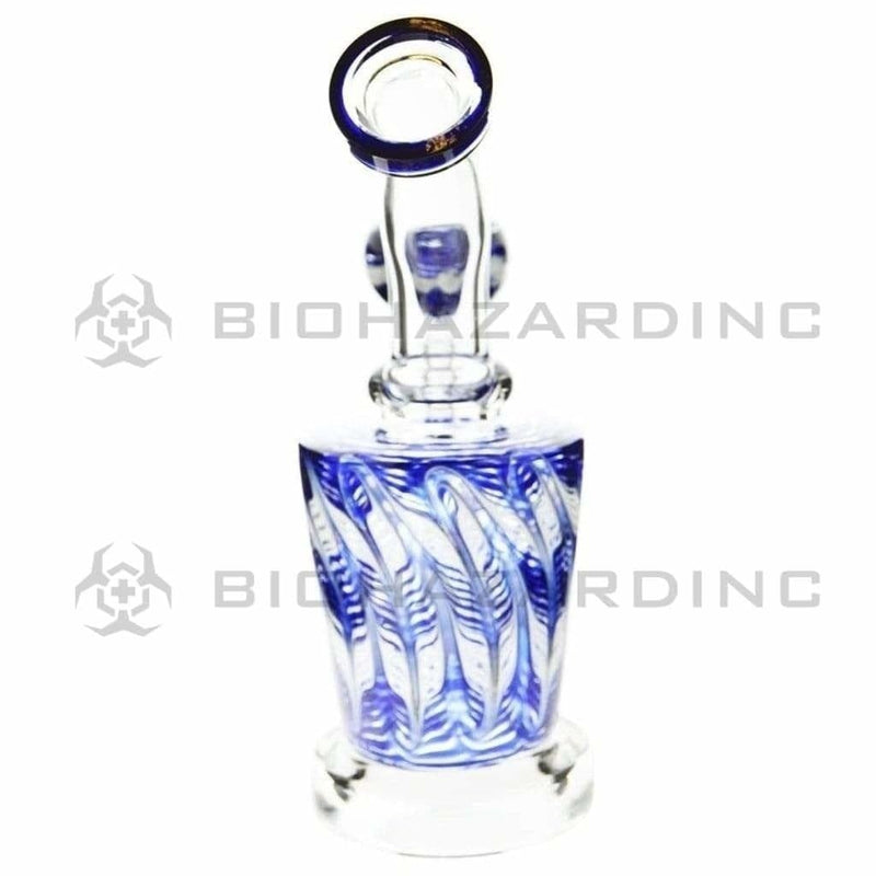 Biohazard Inc Glass Bong 6" Raked Dab Rig / Bong w/ Banger & Bowl - Blue