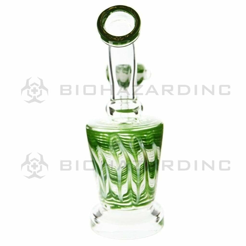 Biohazard Inc Glass Dab Rig 6" Raked Dab Rig / Bong w/ Banger & Bowl - Green