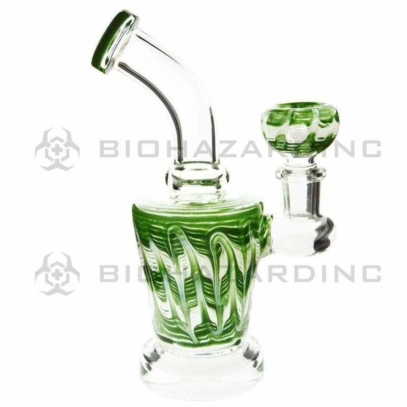 Biohazard Inc Glass Dab Rig 6" Raked Dab Rig / Bong w/ Banger & Bowl - Green