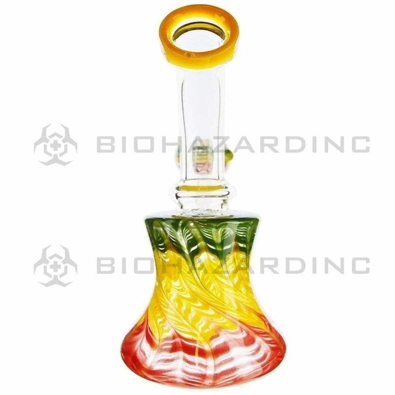 Biohazard Inc Glass Dab Rig 6" Raked Dab Rig / Bong w/ Banger & Bowl - Rasta