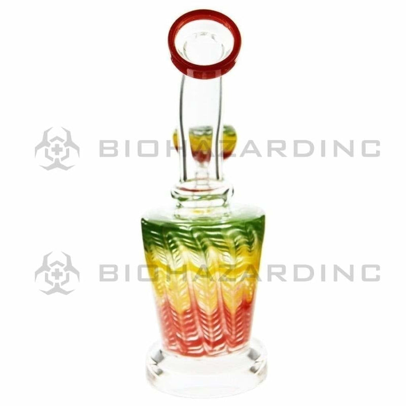 Biohazard Inc Glass Dab Rig 6" Raked Dab Rig / Bong w/ Banger & Bowl - Rasta