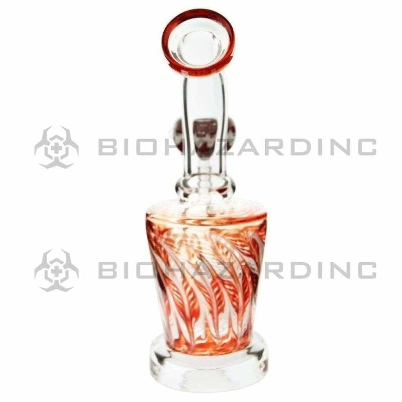 Biohazard Inc Glass Dab Rig 6" Raked Dab Rig / Bong w/ Banger & Bowl - Red