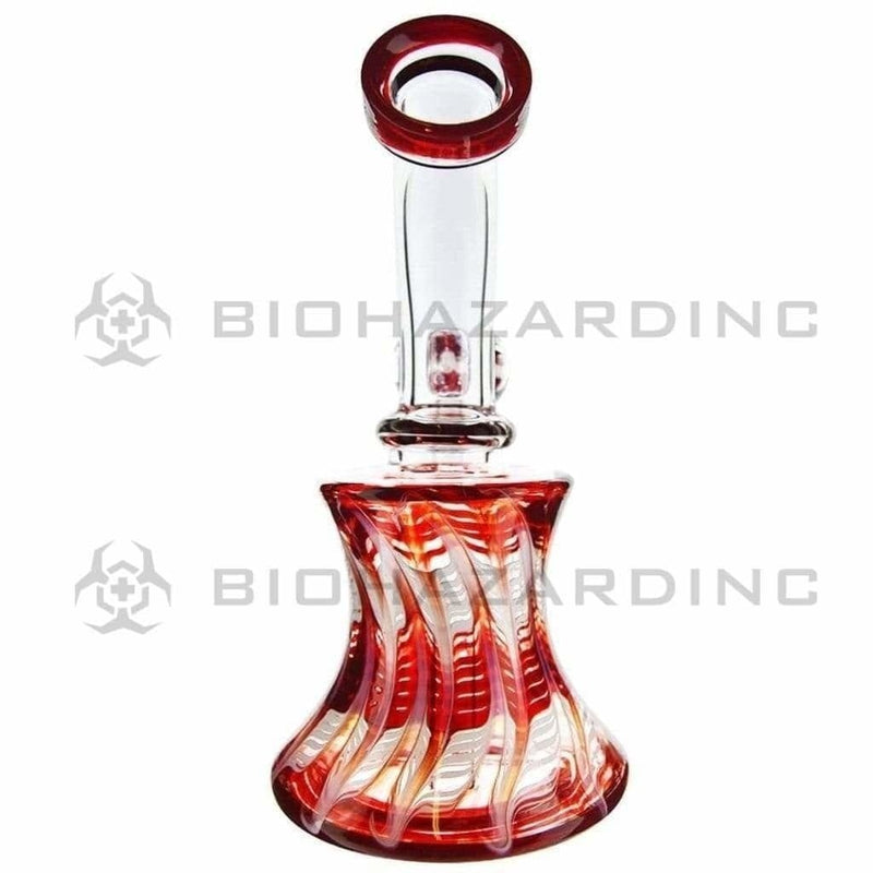 Biohazard Inc Glass Bong 6" Raked Dab Rig / Bong w/ Banger & Bowl - Red