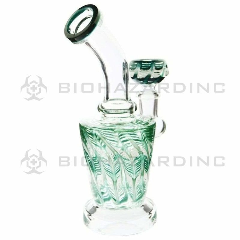 Biohazard Inc Glass Dab Rig 6" Raked Dab Rig / Bong w/ Banger & Bowl - Turquoise