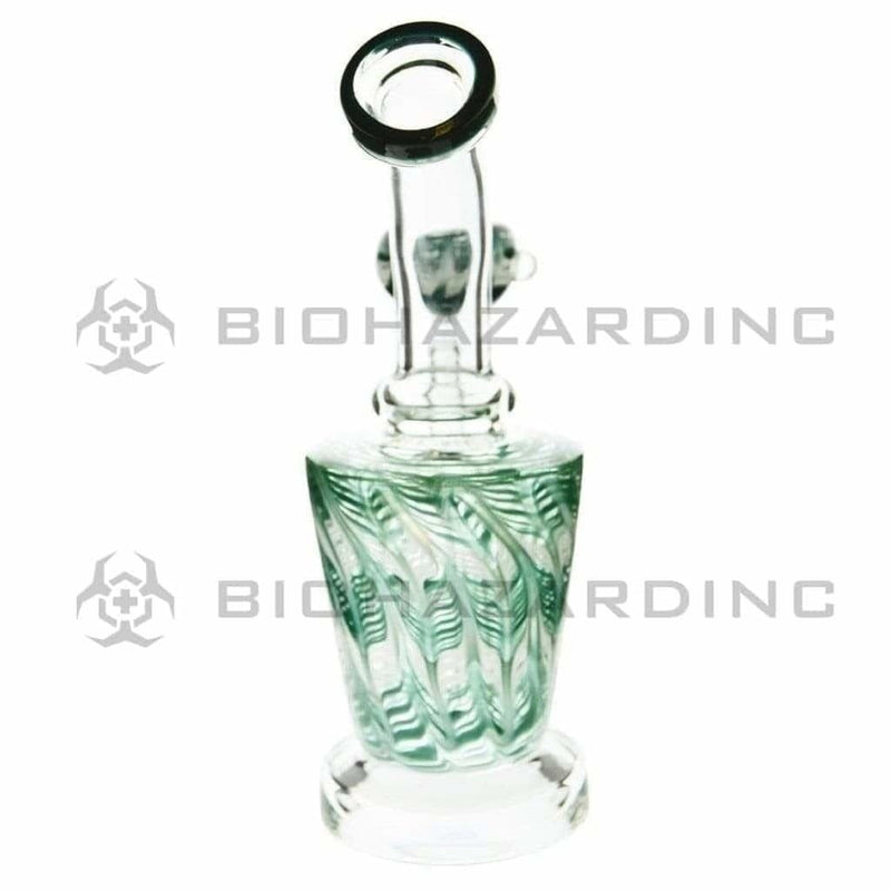 Biohazard Inc Glass Dab Rig 6" Raked Dab Rig / Bong w/ Banger & Bowl - Turquoise