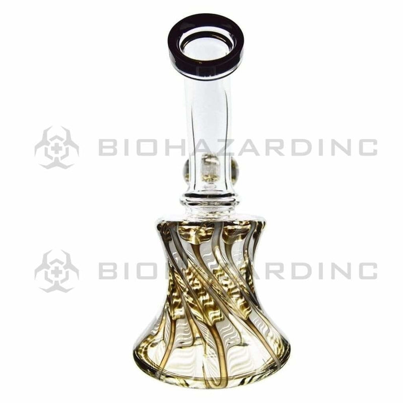 Biohazard Inc Glass Bong 6" Raked Dab Rig / Bong w/ Banger Hanger & Bowl - Black