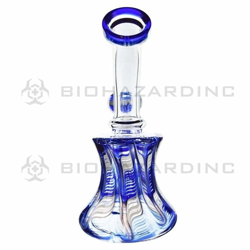 Biohazard Inc Glass Bong 6" Raked Dab Rig / Bong w/ Banger Hanger & Bowl - Blue