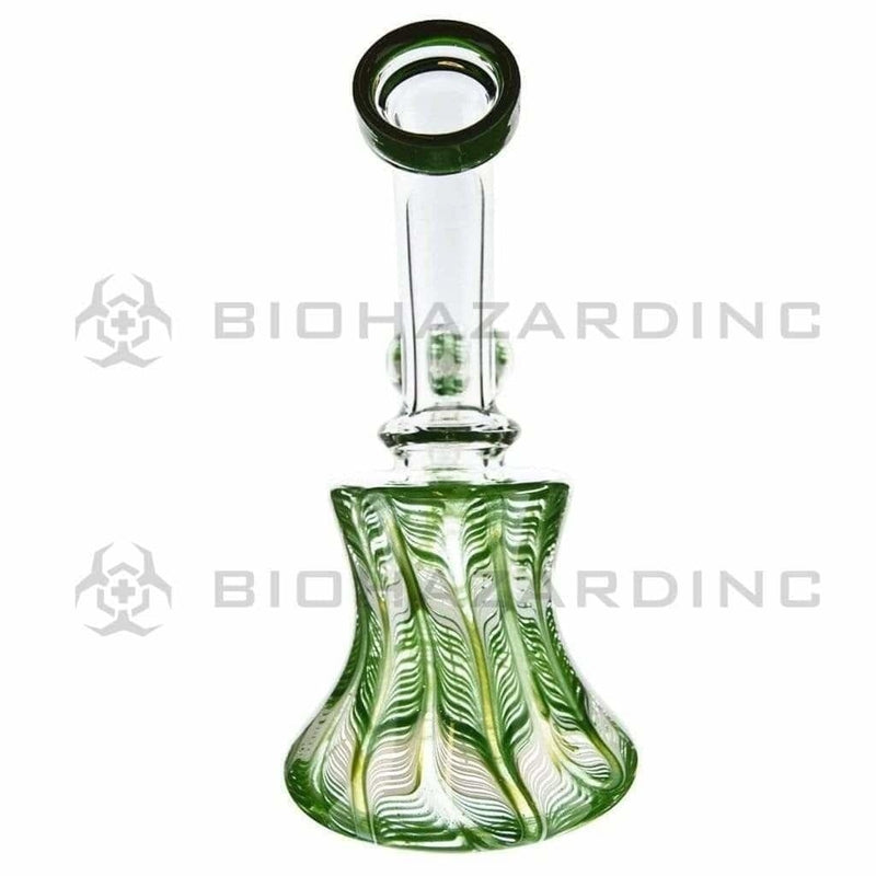 Biohazard Inc Glass Bong 6" Raked Dab Rig / Bong w/ Banger Hanger & Bowl - Green