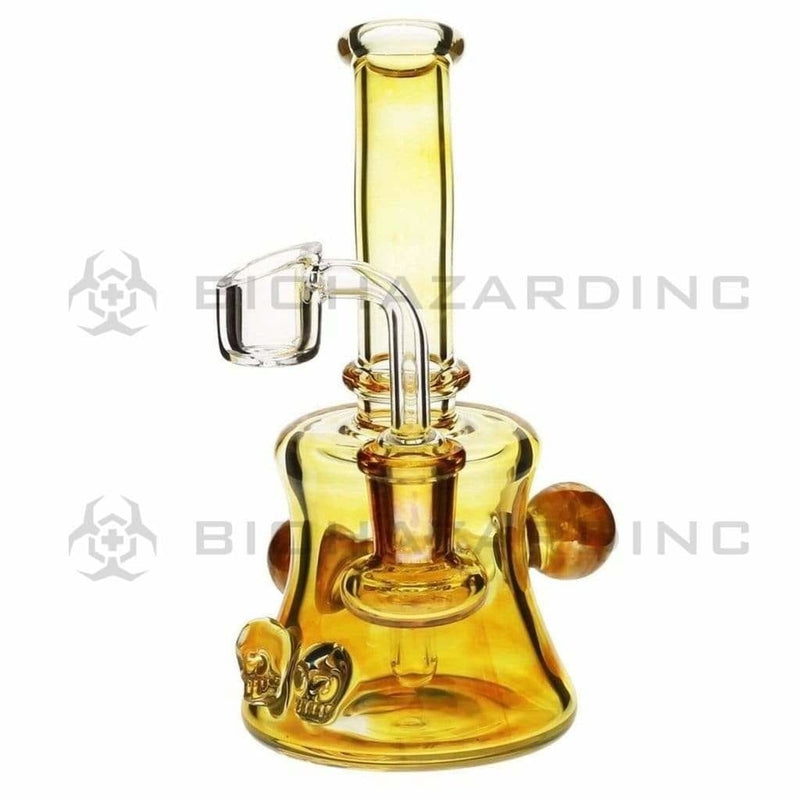 Biohazard Inc Glass Dab Rig 6" Skull Marbles Banger Hanger w/ Banger - Fumed