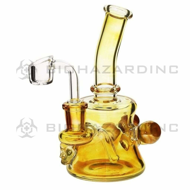 Biohazard Inc Glass Dab Rig 6" Skull Marbles Banger Hanger w/ Banger - Fumed