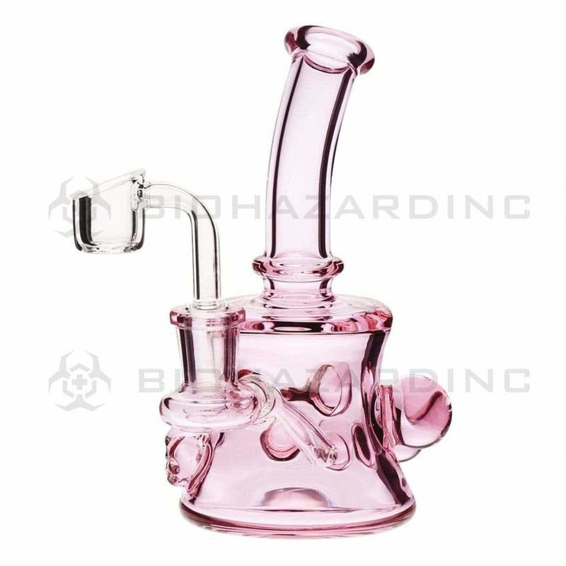 Biohazard Inc Glass Dab Rig 6" Skull Marbles Banger Hanger w/ Banger - Pink