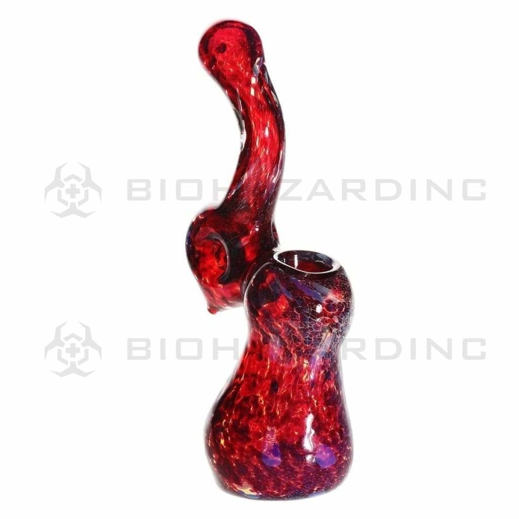 Biohazard Inc Glass Bubbler 6" Standing Sherlock Latticino w/ Donut Bubbler - Assorted Colors
