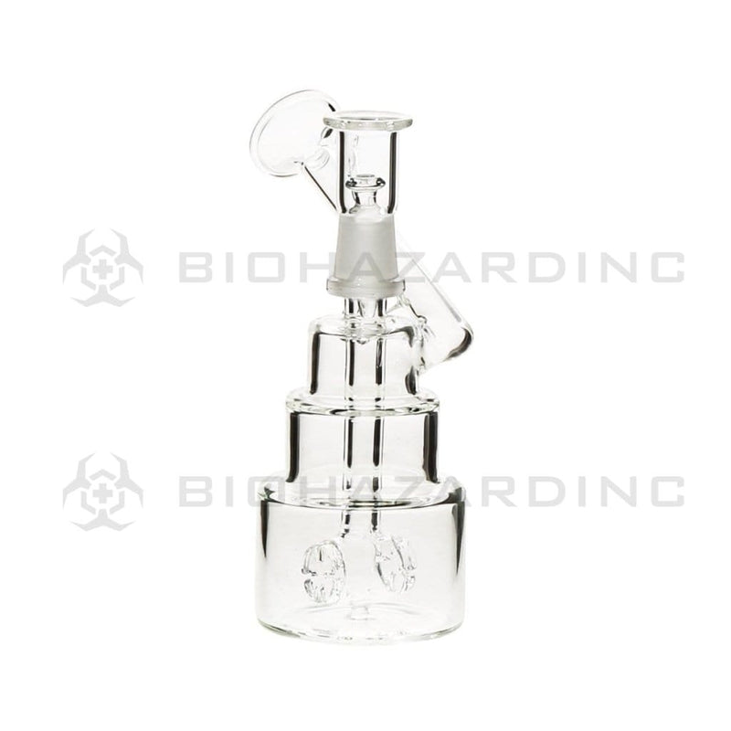 Biohazard Inc Glass Dab Rig 6" Triple Tier Dual Cross Sidecar Dab Rig 14mm - Clear