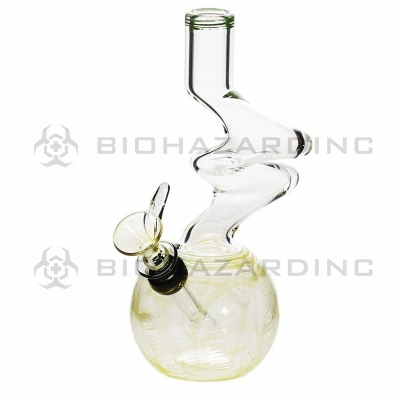 Biohazard Inc Glass Bong 6" Two Elbow Water Pipe w/ Slide - Yellow Rake